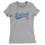Detroit Vintage Script Women's T-Shirt-Heather Grey-Allegiant Goods Co. Vintage Sports Apparel