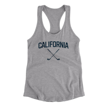 California Golf Women's Racerback Tank-Heather Grey-Allegiant Goods Co. Vintage Sports Apparel