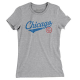Chicago Vintage Script Women's T-Shirt-Heather Grey-Allegiant Goods Co. Vintage Sports Apparel