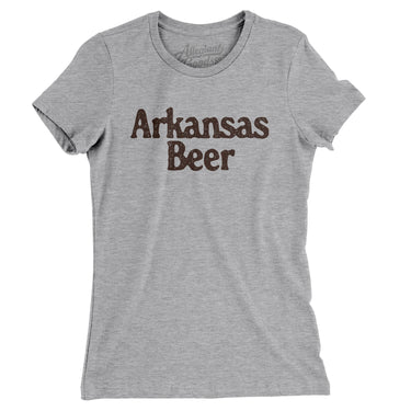 Arkansas Beer Women's T-Shirt-Heather Grey-Allegiant Goods Co. Vintage Sports Apparel