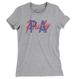 Philly Pa Overprinted Women's T-Shirt-Heather Grey-Allegiant Goods Co. Vintage Sports Apparel