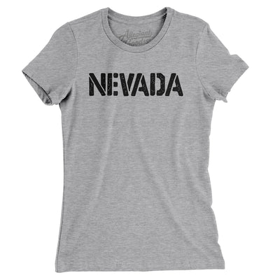 Nevada Military Stencil Women's T-Shirt-Heather Grey-Allegiant Goods Co. Vintage Sports Apparel