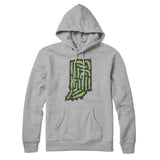 Indiana Golf Course Map Hoodie-Heather Grey-Allegiant Goods Co. Vintage Sports Apparel
