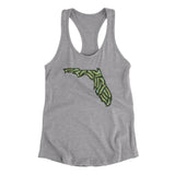 Florida Golf Course Women's Racerback Tank-Heather Grey-Allegiant Goods Co. Vintage Sports Apparel