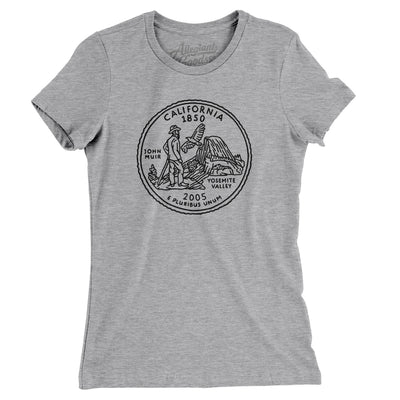 California State Quarter Women's T-Shirt-Heather Grey-Allegiant Goods Co. Vintage Sports Apparel