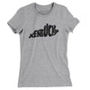 Kentucky State Shape Text Women's T-Shirt-Heather Grey-Allegiant Goods Co. Vintage Sports Apparel