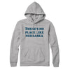 There's No Place Like Nebraska Hoodie-Heather Grey-Allegiant Goods Co. Vintage Sports Apparel