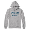There's No Place Like Albany Hoodie-Heather Grey-Allegiant Goods Co. Vintage Sports Apparel