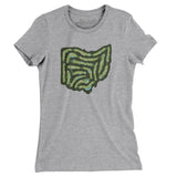 Ohio Golf Course Map Women's T-Shirt-Heather Grey-Allegiant Goods Co. Vintage Sports Apparel