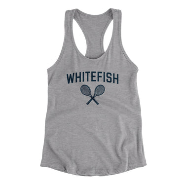 Whitefish Tennis Women's Racerback Tank-Heather Grey-Allegiant Goods Co. Vintage Sports Apparel