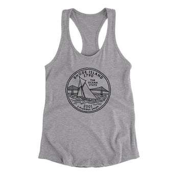 Rhode Island State Quarter Women's Racerback Tank-Allegiant Goods Co. Vintage Sports Apparel