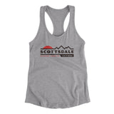 Scottsdale Mountain Sunset Women's Racerback Tank-Heather Grey-Allegiant Goods Co. Vintage Sports Apparel