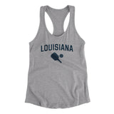 Louisiana Pickleball Women's Racerback Tank-Heather Grey-Allegiant Goods Co. Vintage Sports Apparel