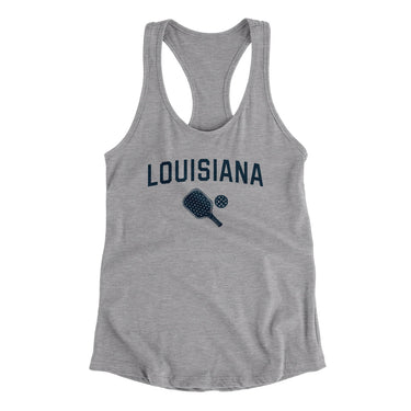 Louisiana Pickleball Women's Racerback Tank-Heather Grey-Allegiant Goods Co. Vintage Sports Apparel