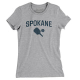 Spokane Pickleball Women's T-Shirt-Heather Grey-Allegiant Goods Co. Vintage Sports Apparel