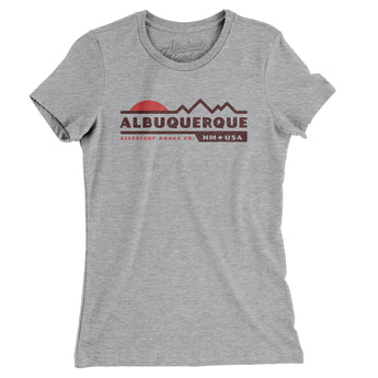 Albuquerque Mountain Sunset Women's T-Shirt-Heather Grey-Allegiant Goods Co. Vintage Sports Apparel