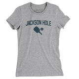 Jackson Hole Pickleball Women's T-Shirt-Heather Grey-Allegiant Goods Co. Vintage Sports Apparel