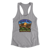 Joshua Tree National Park Badge Women's Racerback Tank-Heather Grey-Allegiant Goods Co. Vintage Sports Apparel