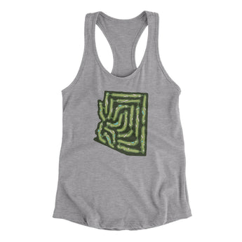 Arizona Golf Course Women's Racerback Tank-Heather Grey-Allegiant Goods Co. Vintage Sports Apparel