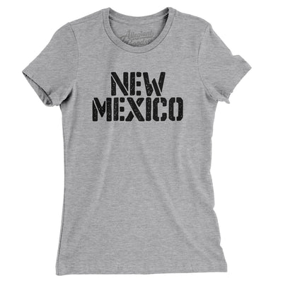 New Mexico Military Stencil Women's T-Shirt-Heather Grey-Allegiant Goods Co. Vintage Sports Apparel
