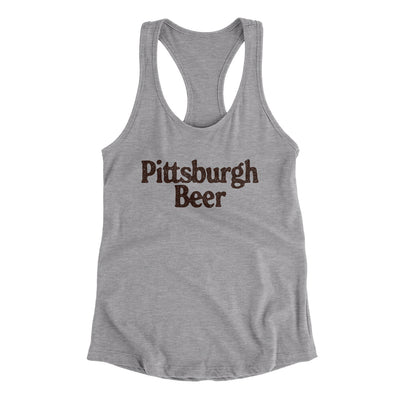 Pittsburgh Beer Women's Racerback Tank-Heather Grey-Allegiant Goods Co. Vintage Sports Apparel
