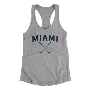 Miami Golf Women's Racerback Tank-Heather Grey-Allegiant Goods Co. Vintage Sports Apparel