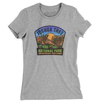 Joshua Tree National Park Badge Women's T-Shirt-Heather Grey-Allegiant Goods Co. Vintage Sports Apparel