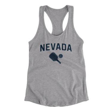 Nevada Pickleball Women's Racerback Tank-Heather Grey-Allegiant Goods Co. Vintage Sports Apparel
