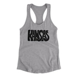 Kansas State Shape Text Women's Racerback Tank-Allegiant Goods Co. Vintage Sports Apparel