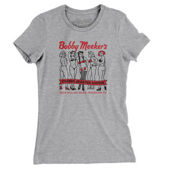 Bobby Meeker's French Quarter Lounge Houston Women's T-Shirt-Heather Grey-Allegiant Goods Co. Vintage Sports Apparel