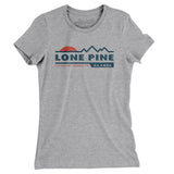 Lone Pine Mountain Sunset Women's T-Shirt-Heather Grey-Allegiant Goods Co. Vintage Sports Apparel