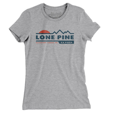 Lone Pine Mountain Sunset Women's T-Shirt-Heather Grey-Allegiant Goods Co. Vintage Sports Apparel