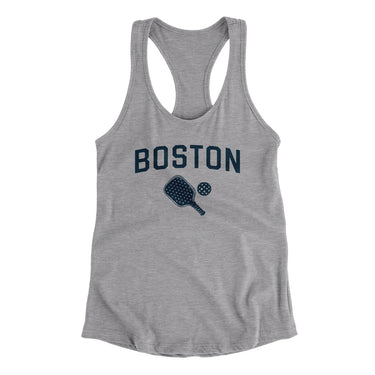 Boston Pickleball Women's Racerback Tank-Heather Grey-Allegiant Goods Co. Vintage Sports Apparel