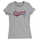 Denver Vintage Script Women's T-Shirt-Heather Grey-Allegiant Goods Co. Vintage Sports Apparel