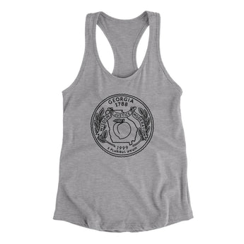 Georgia State Quarter Women's Racerback Tank-Heather Grey-Allegiant Goods Co. Vintage Sports Apparel