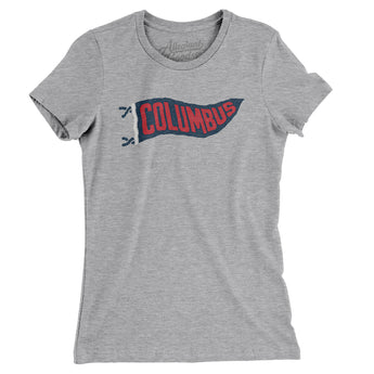 Columbus Pennant Women's T-Shirt-Heather Grey-Allegiant Goods Co. Vintage Sports Apparel