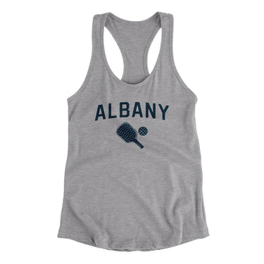 Albany Pickleball Women's Racerback Tank-Heather Grey-Allegiant Goods Co. Vintage Sports Apparel