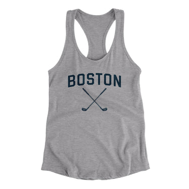 Boston Golf Women's Racerback Tank-Heather Grey-Allegiant Goods Co. Vintage Sports Apparel