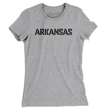 Arkansas Military Stencil Women's T-Shirt-Allegiant Goods Co. Vintage Sports Apparel