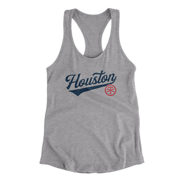Houston Vintage Script Women's Racerback Tank-Allegiant Goods Co. Vintage Sports Apparel