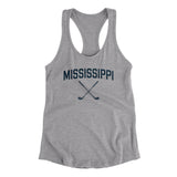 Mississippi Golf Women's Racerback Tank-Heather Grey-Allegiant Goods Co. Vintage Sports Apparel