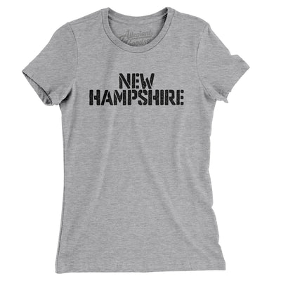 New Hampshire Military Stencil Women's T-Shirt-Heather Grey-Allegiant Goods Co. Vintage Sports Apparel