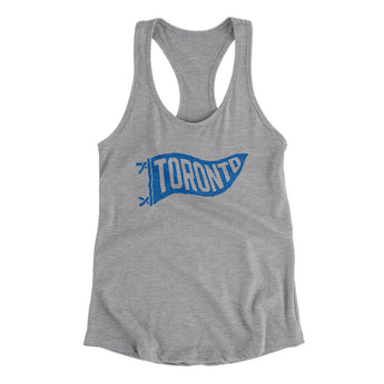 Toronto Pennant Women's Racerback Tank-Heather Grey-Allegiant Goods Co. Vintage Sports Apparel