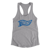 Toronto Pennant Women's Racerback Tank-Heather Grey-Allegiant Goods Co. Vintage Sports Apparel