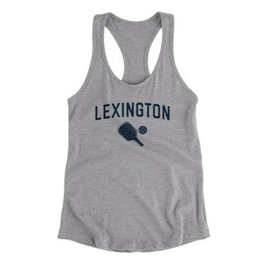 Lexington Pickleball Women's Racerback Tank-Heather Grey-Allegiant Goods Co. Vintage Sports Apparel