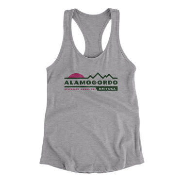 Alamogordo Mountain Sunset Women's Racerback Tank-Heather Grey-Allegiant Goods Co. Vintage Sports Apparel