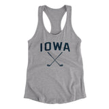 Iowa Golf Women's Racerback Tank-Heather Grey-Allegiant Goods Co. Vintage Sports Apparel