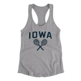 Iowa Tennis Women's Racerback Tank-Heather Grey-Allegiant Goods Co. Vintage Sports Apparel