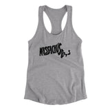 Massachusetts State Shape Text Women's Racerback Tank-Allegiant Goods Co. Vintage Sports Apparel