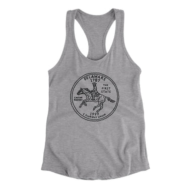 Delaware State Quarter Women's Racerback Tank-Allegiant Goods Co. Vintage Sports Apparel